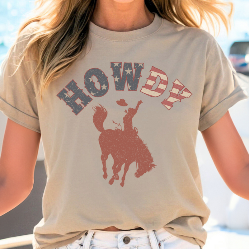 Rustic American Howdy with Cowboy