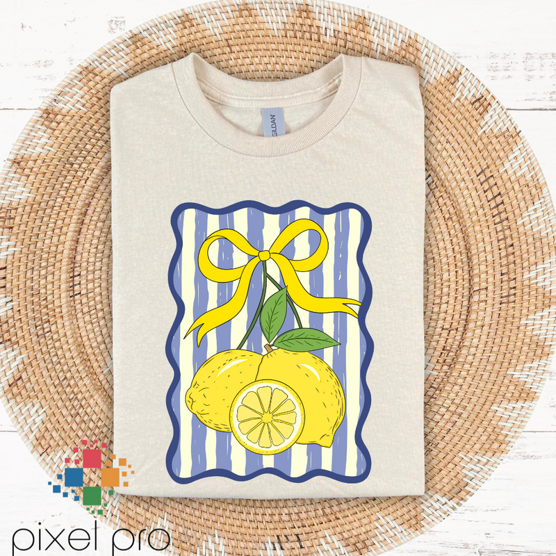 Blue Stripes with Lemons