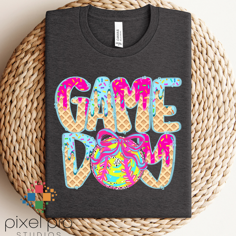 Ice Cream Drip Softball Game Day
