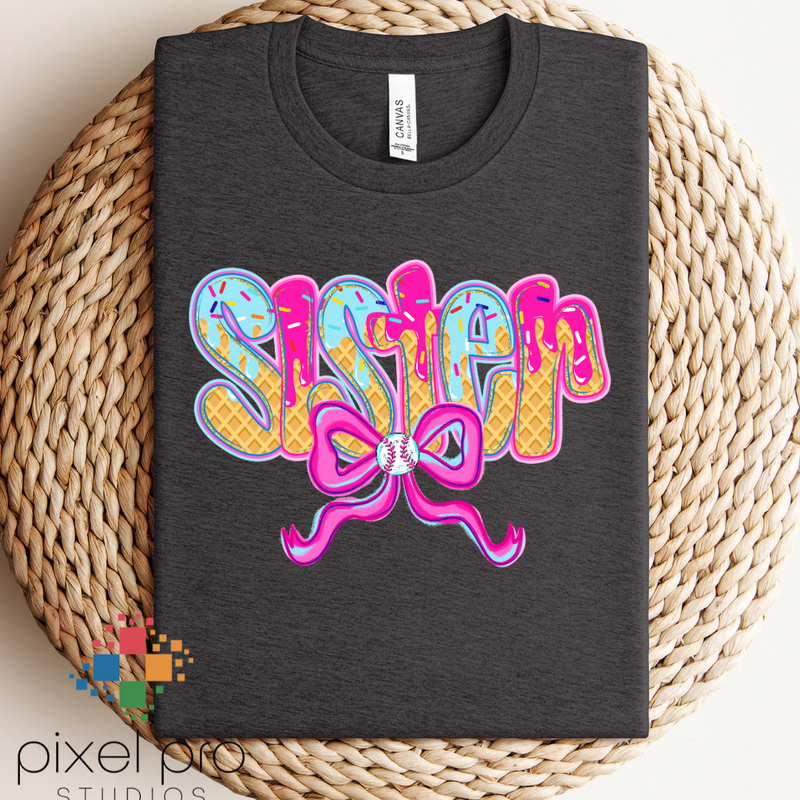 Ice Cream Drip Baseball Sister