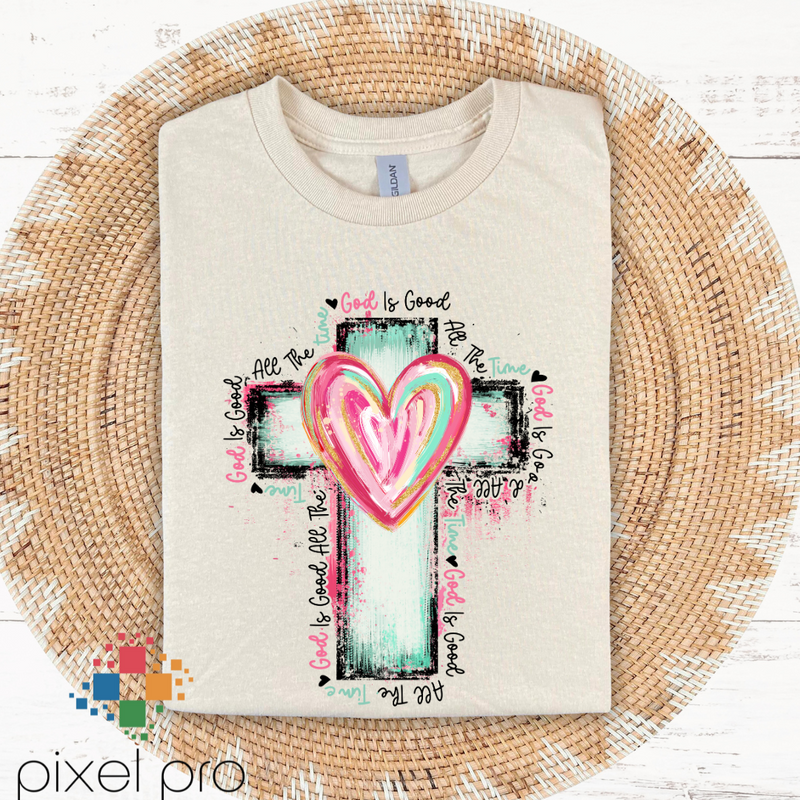 God Is Good with Cross and Heart