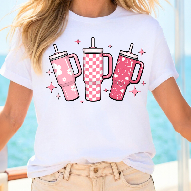 Pink Tumbles with Stars