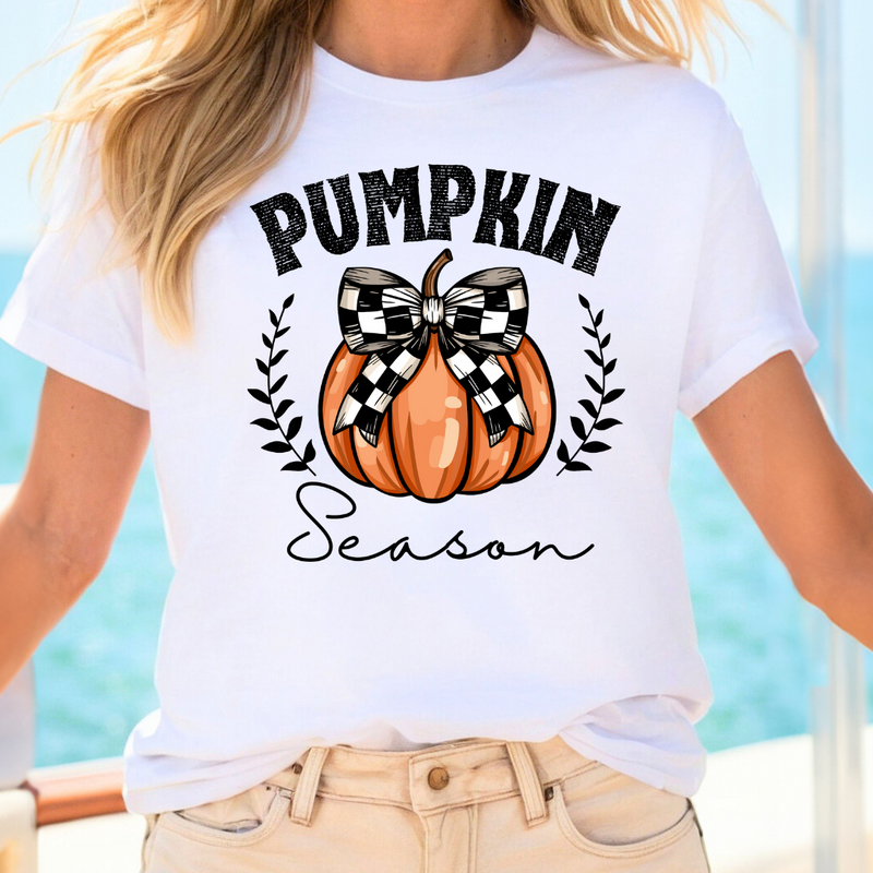 Pumpkin Season with Checkered Bow