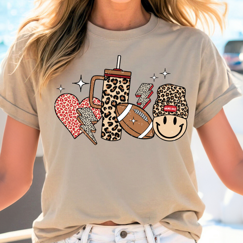 Football Leopard Tumbler and Smiley