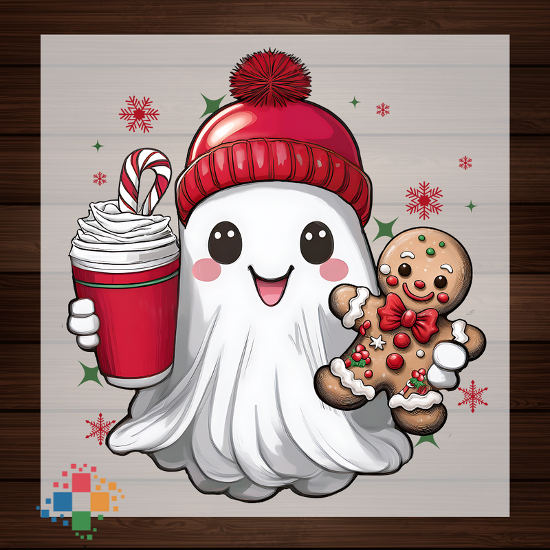 Christmas Ghost with Gingerbread Man