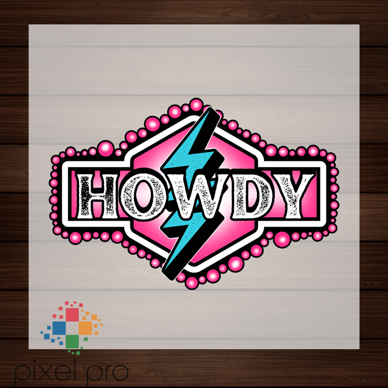 Pink Howdy with Blue Bolt