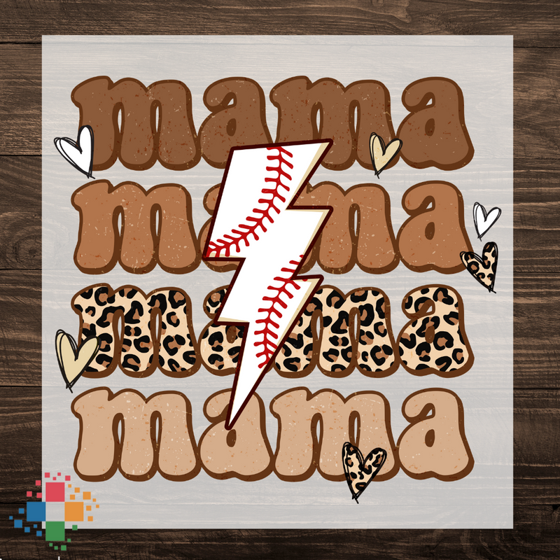 Stacked Mama Leopard Baseball Bolt