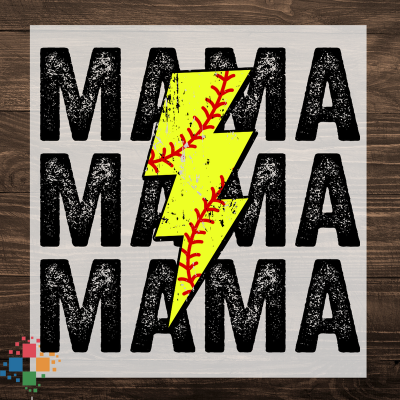 Stacked Mama with Softball Bolt