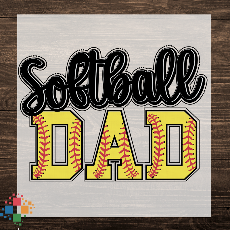 Softball Dad with Softball Font