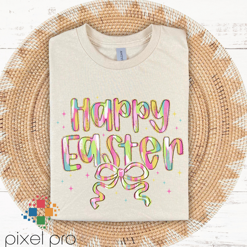 Brush Happy Easter with Ribbon