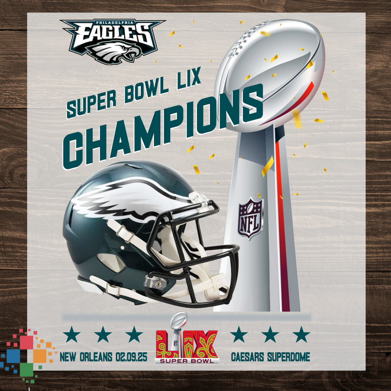 Eagles LIX with Helmet and Trophy