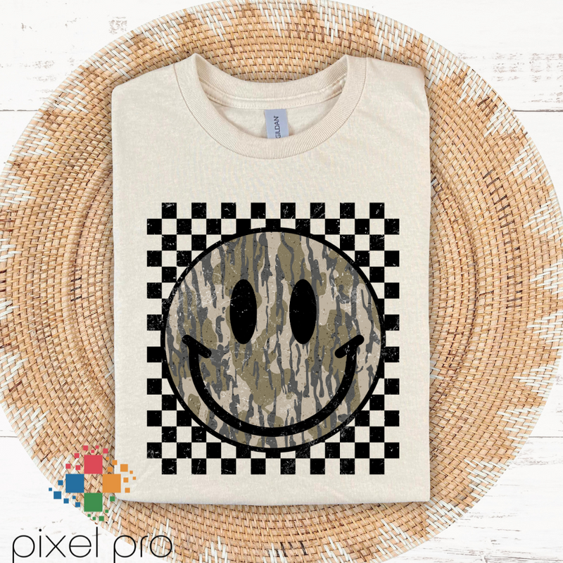 Camo Smiley on Checkered