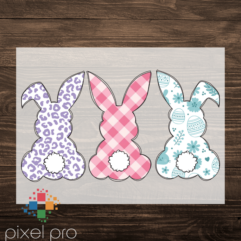 Purple Pink and Teal Bunnies