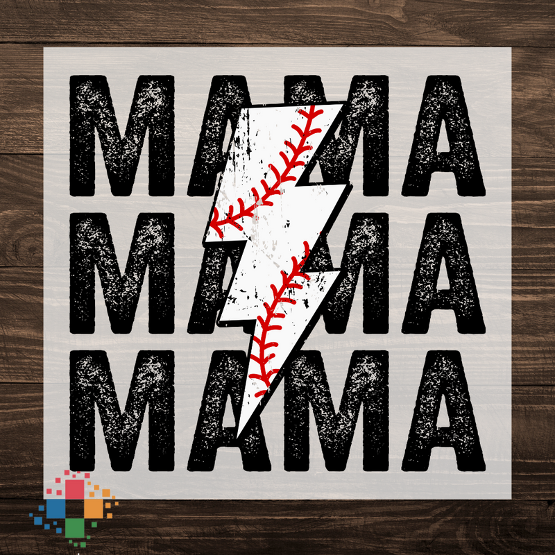 Stacked Mama with Baseball Bolt