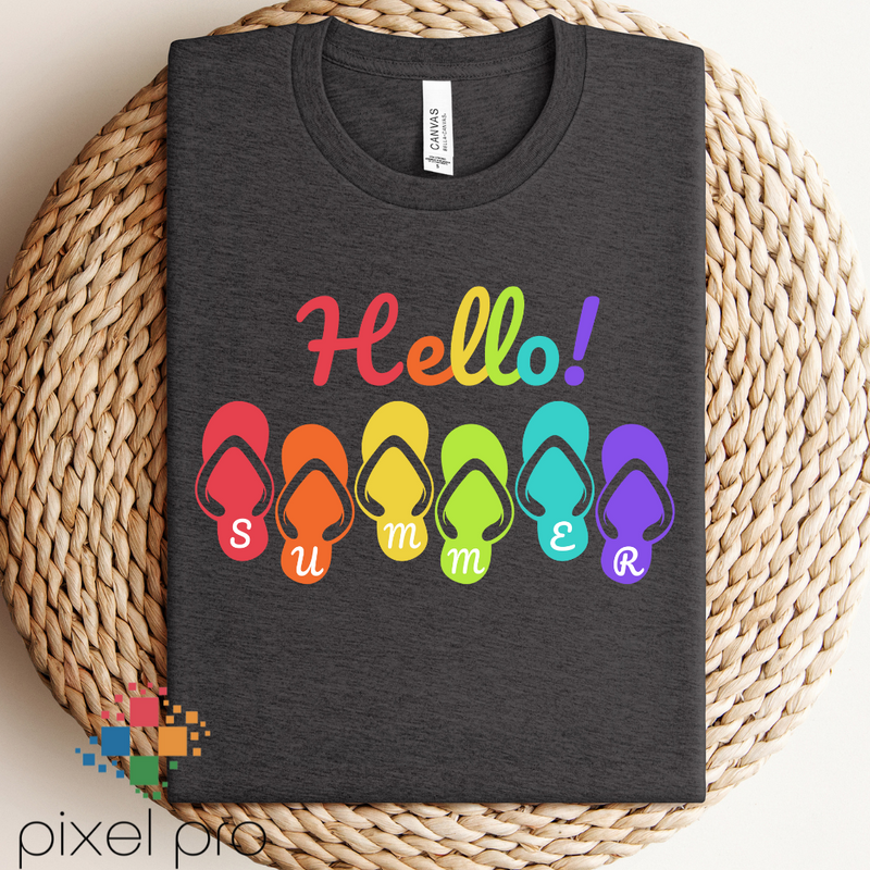 Colorful Hello Summer with Flip Flops