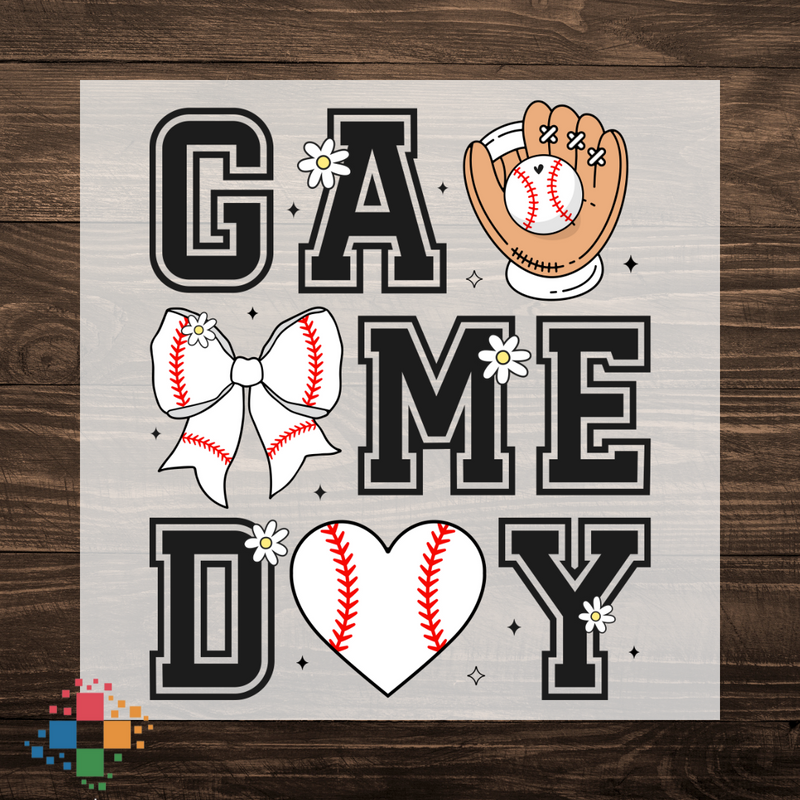 Game Day with Baseball Heart and Bow