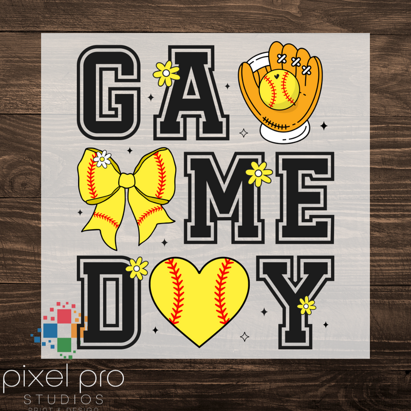 Game Day with Softball Heart and Bow