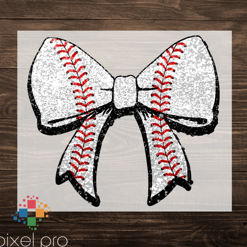 Glitter Baseball Bow