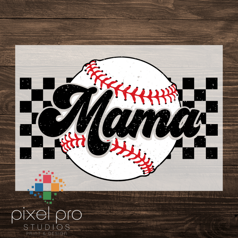 Mama on Baseball and Checkered