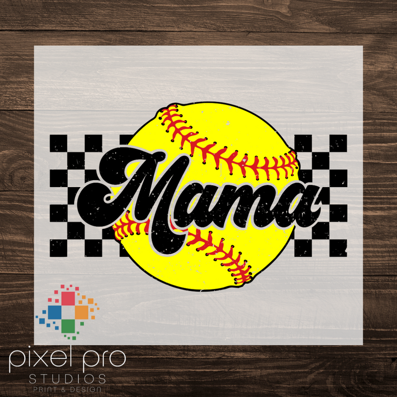 Mama on Softball and Checkered