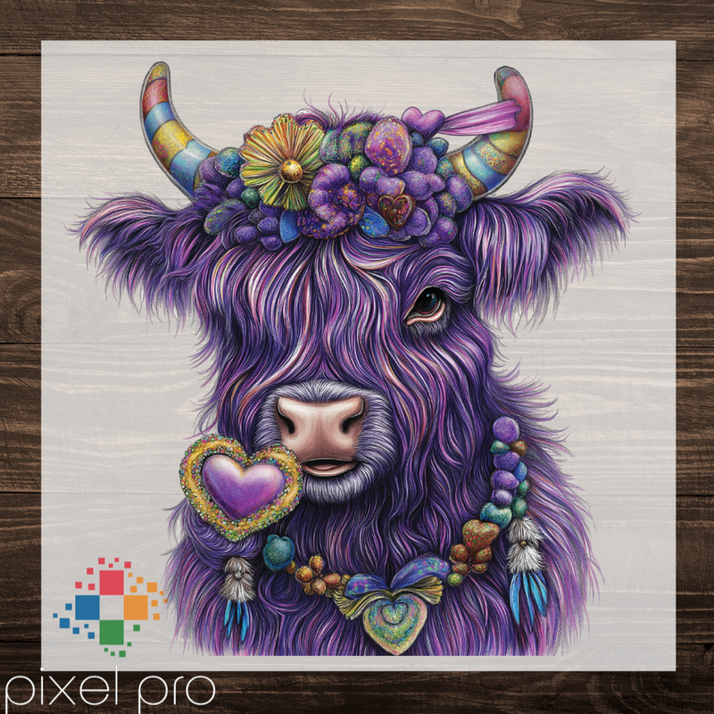 Mardi Gras Highland Cow