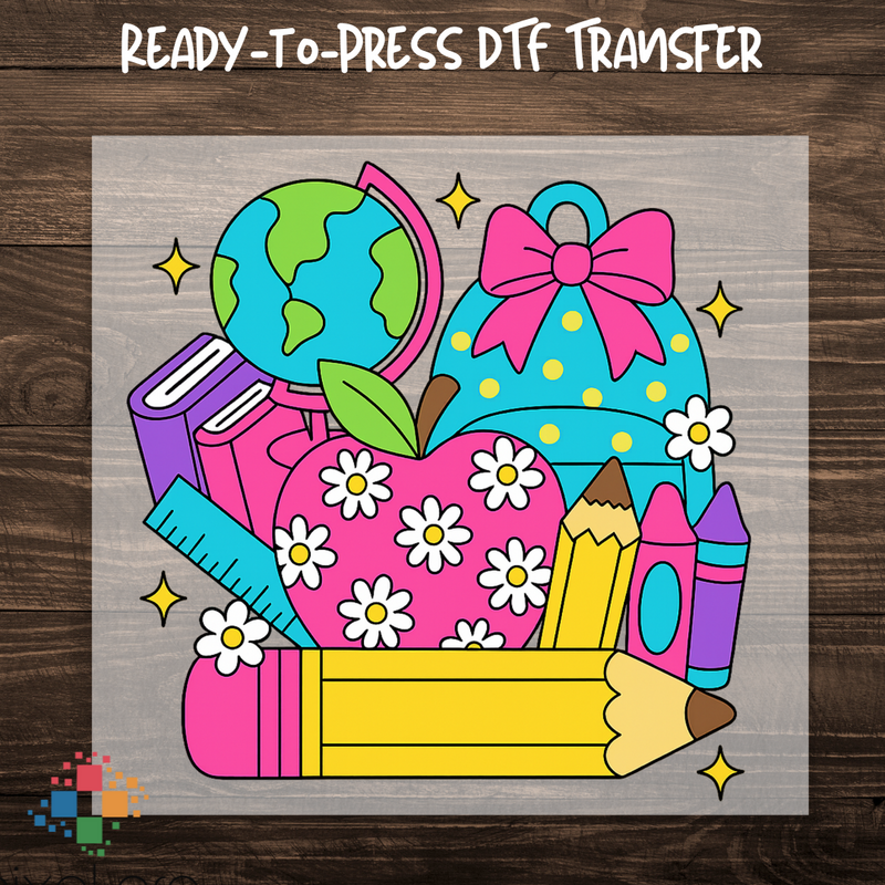 Teacher Apple with Flowers - Custom