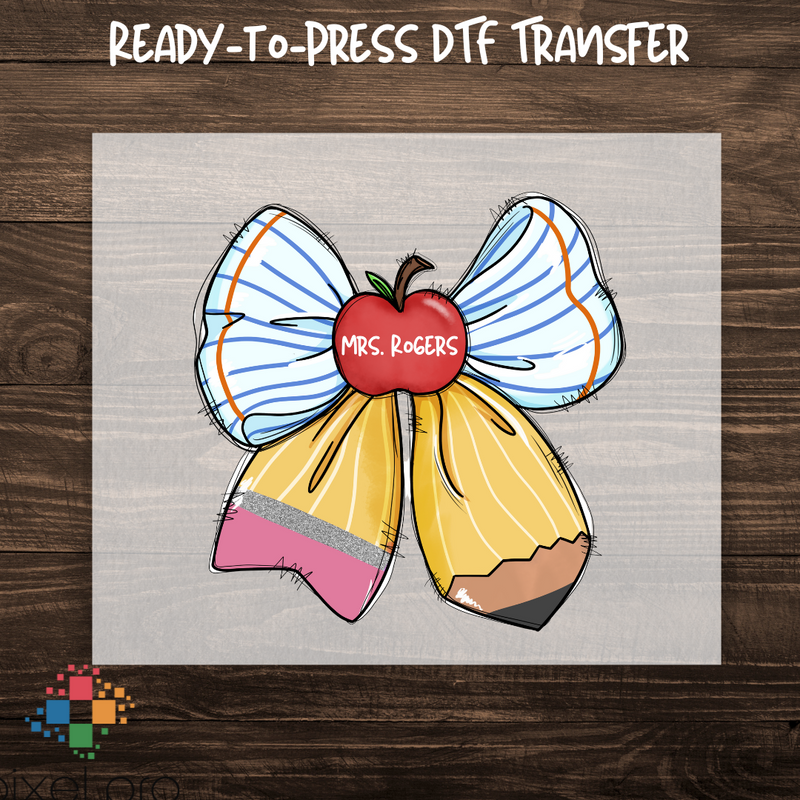 Pencil Bow Custom Mrs. Rogers
