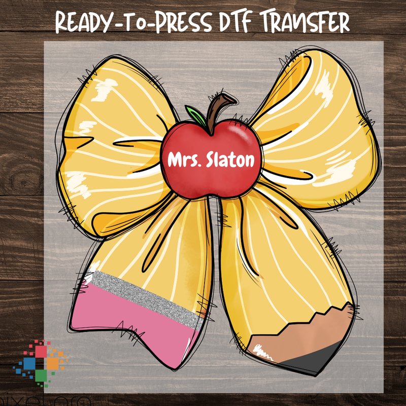 Custom Pencil Bow- Mrs. Slaton