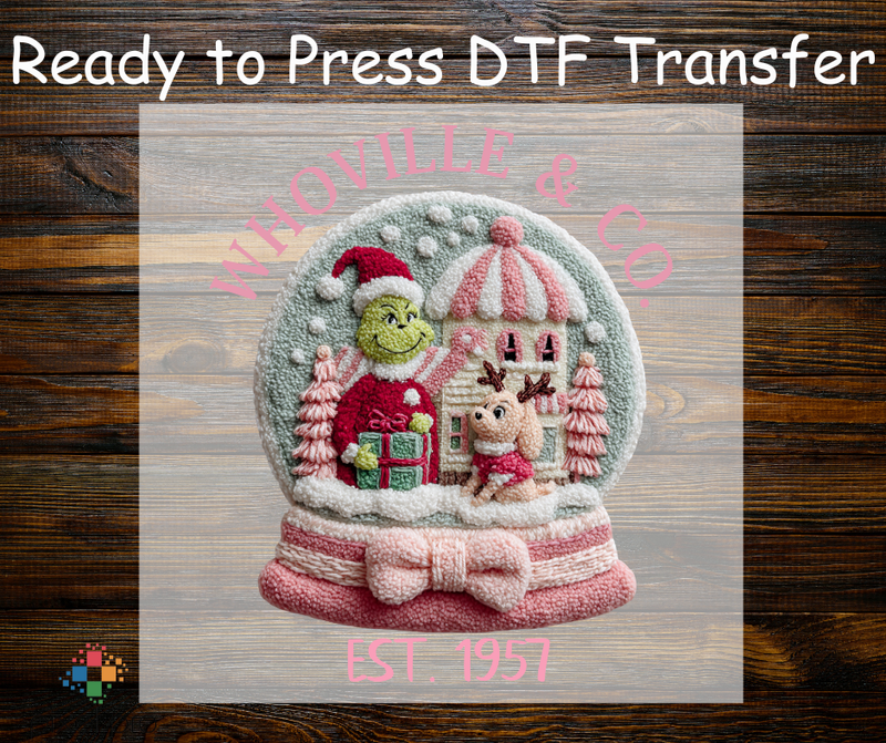 Pink Yarn Whoville Snowglobe