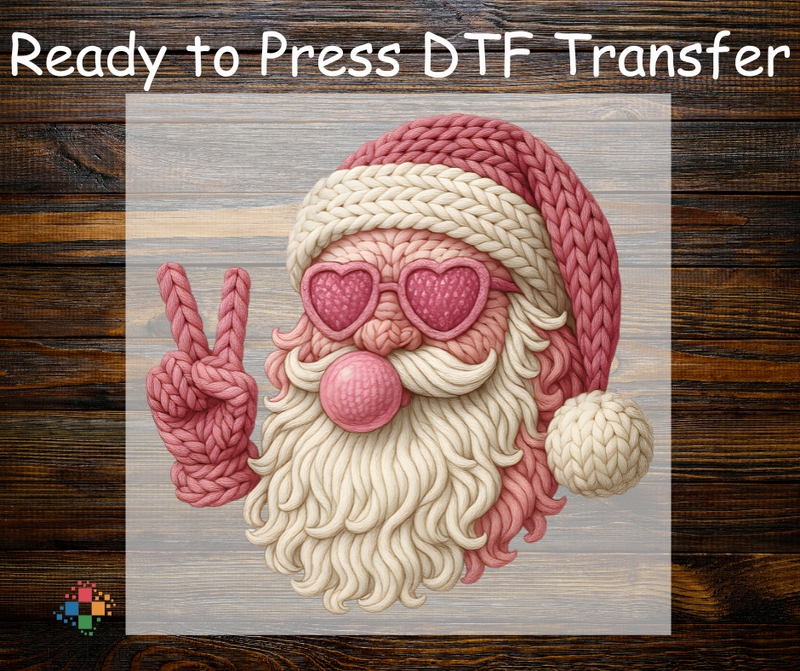 Pink Yarn Santa with Bubble