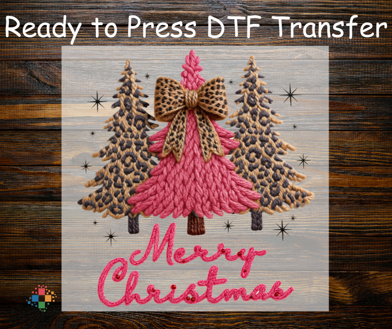 Pink Yarn Leopard Trees