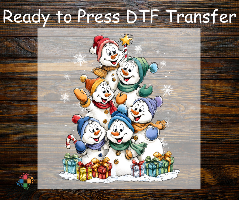 Colorful Stacked Snowmen