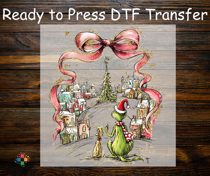 Retro Grinch with Ribbon