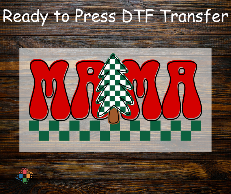 Christmas Mama with Green Checkered Tree