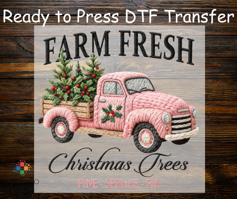 Pink Yarn Farm Fresh Christmas Trees Pink Truck