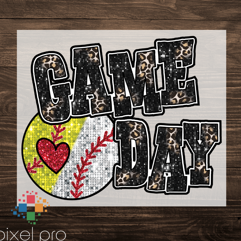 Baseball/Softball Game Day with Red Heart