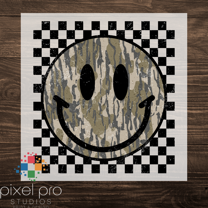 Camo Smiley on Checkered