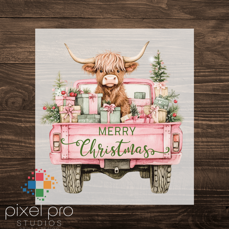 Merry Christmas with Pink Truck