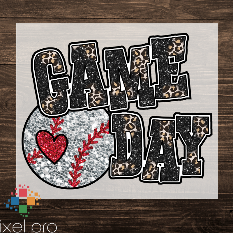 Game Day Baseball with Red Heart